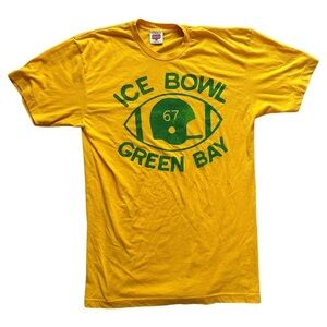 Green Bay Packers Vintage Homage 1967 Ice Bowl Yellow T Shirt Size Medium